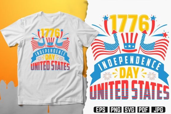 1776 Independence Day United States Typography T-Shirt Design Vector