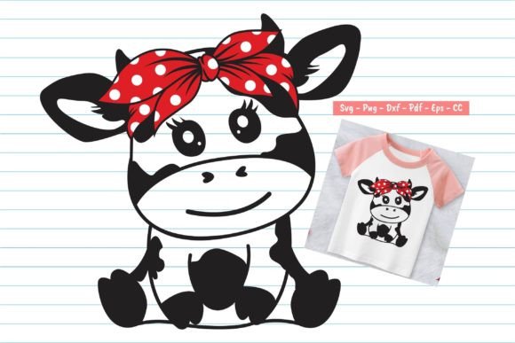 Cute Cow with Bandana SVG, Baby Cow SVG: A Versatile Digital Asset for Creative Projects