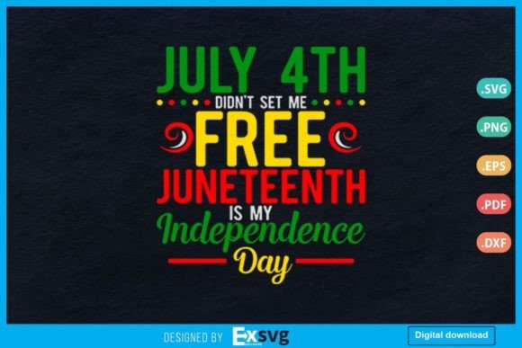 Free Juneteenth Is My Independence Day: A Meaningful Graphic Design for Personal and Business Use