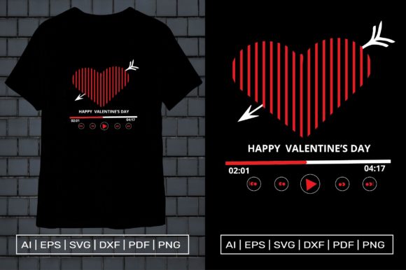 Happy Valentine Day Typography T-Shirt Design