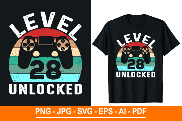 Level 28 Unlocked T-Shirt Design: A Versatile Graphic for Every Need