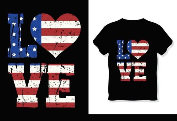 Love 4th July T-Shirt Design 2