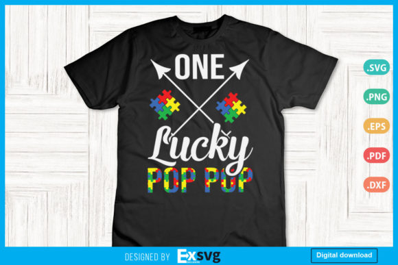 One Lucky Pop Pop Autism Awareness