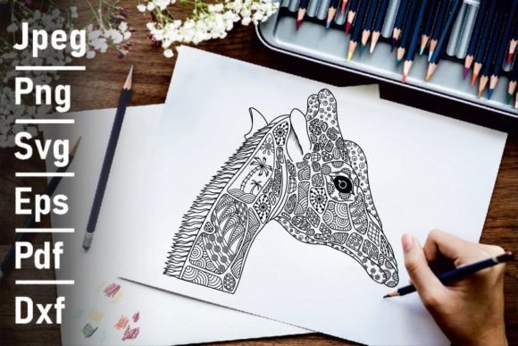 Zentangle Vector Giraffe: A Versatile Digital Illustration for Creative Projects